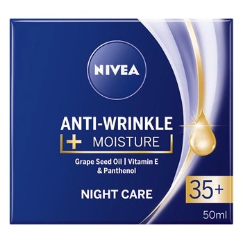 Nivea Anti-Wrinkle + Moisture 35+ hydratačný nočný krém proti vráskam 50 ml
