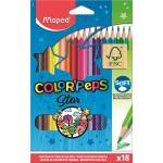 Maped Комплект цветни моливи, триъгълни, MAPED "ColorPeps Star", 18 различни цвята 183218FC (183218FC)