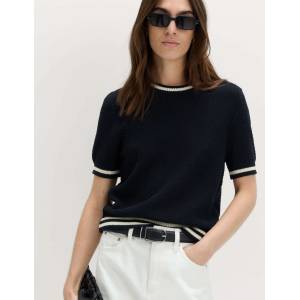 Marks & Spencer Плетена върхна част с висок процент памук и контрастни детайли Marks & Spencer морска синя Marks & Spencer | Sin | ЖЕНИ | S