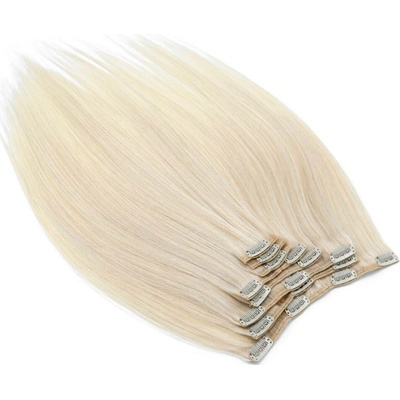 Clip in vlasy k prodlužování 70cm 140g REMY 100% lidské platinová blond