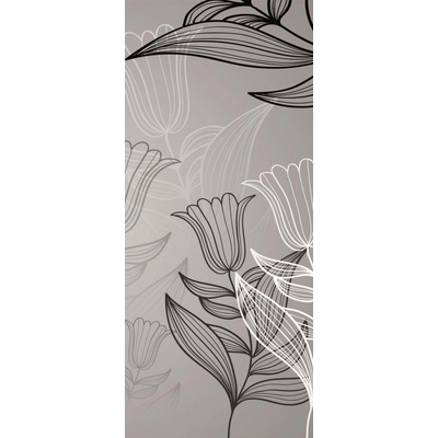 ForWall Fototapeta na dveře Šedé tulipány samolepící 91 x 211 cm
