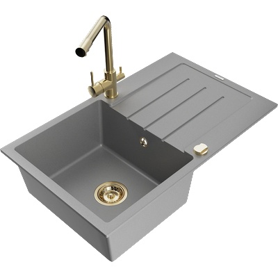 Mexen Bruno гранитна кухненска мивка с 1 корито с отцедник и кухненски (6513-71-671600-50)