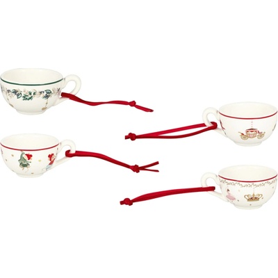 GREEN GATE Porcelánová vánoční ozdoba Joanni White – set 4 ks