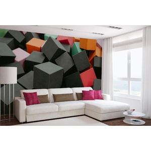 DIMEX ART Самозалепваща се флизелинова фототапета цветни кубчета 375 x 250 см