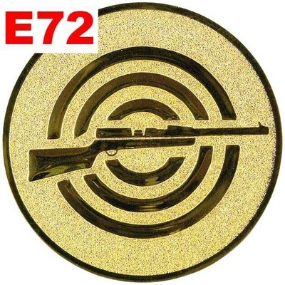 Emblém E72 PUŠKA umístění na sportovní pohár nebo medaili 25 mm