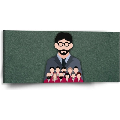 Sablio Obraz Money heist Profesor a jeho tím Zelená - 110x50 cm