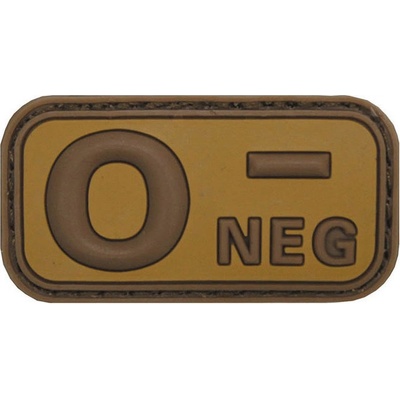 MFH nášivka krvná skupina 3D 0 negative khaki 5x2,5cm