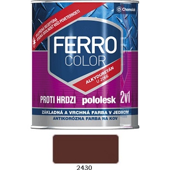 Chemolak Ferro Color U 2066 2430 hnedá pololesk 0,75L