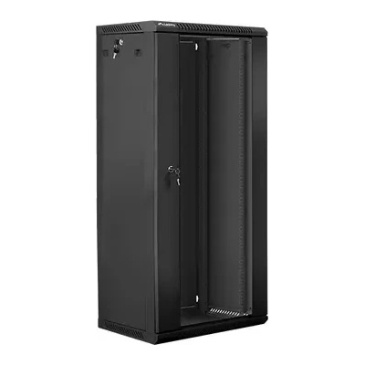 Lanberg Комуникационен шкаф, Lanberg rack cabinet 19" wall-mount 27U / 600x450 for self-assembly (flat pack), black (WF01-6427-10B)