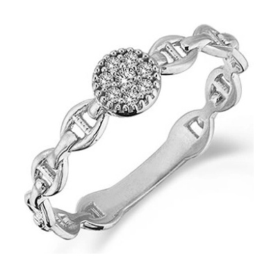 Diante Zlatý prsten s bílým kamenem 59640719