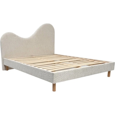 Bobochic Бежово тапицирано двойно легло 180x200 cm тапицирано с включена подматрачна рамка Celina - Bobochic Paris (1431)