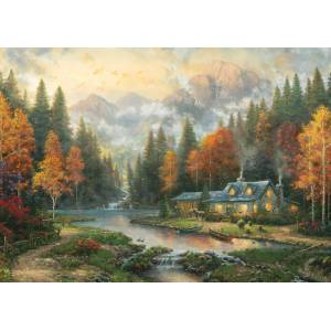 Schmidt Spiele - Puzzle Thomas Kinakde: Autumn evening by the lake - 1 000 piese