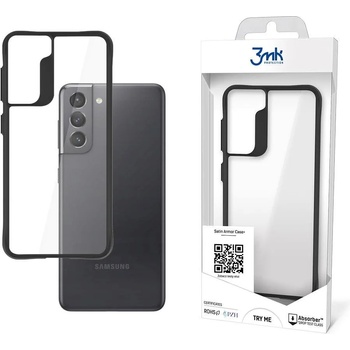 3mk Protection Кейс 3mk Satin Armor Case+ за Samsung Galaxy S21 5G, с черна рамка, прозрачен (KXG0057348)