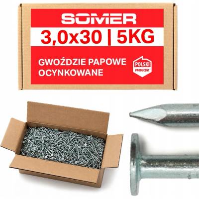 Strešné klince s pozinkovaným povrchom 3,0x30 mm 5 kg na strešnú lepenku