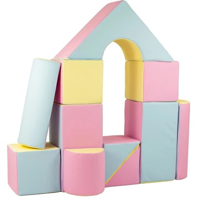 Vell Pěnové kostky-obří stavebnice 11 ks pink-blue-yellow (pastel) – Zbozi.Blesk.cz