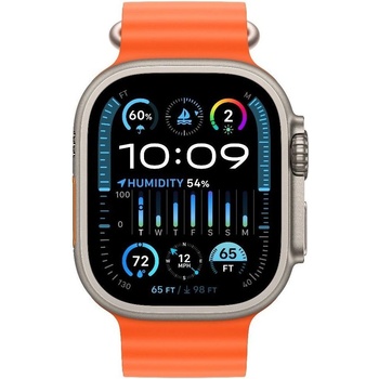 Apple Watch Ultra 2 49 mm titánové puzdro s oranžovým oceánskym remienkom MREH3CS/A