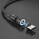 USB káble Platinium Magnetický nabíjací a dátový otočný 2 m čierny NYL599