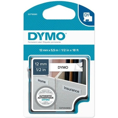 páska DYMO 16959 D1 Black On White Permanent Polyester Tape (12mm) S0718060
