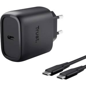 Trust Зарядно устройство за телефони Trust - Maxo (45 W; USB-C; + 2 м кабел; черно) 25521 (25521)