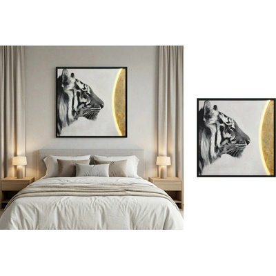 Dekoračný moderný portrét TIGER - Moderný LED obraz na stenu 83 × 83 cm