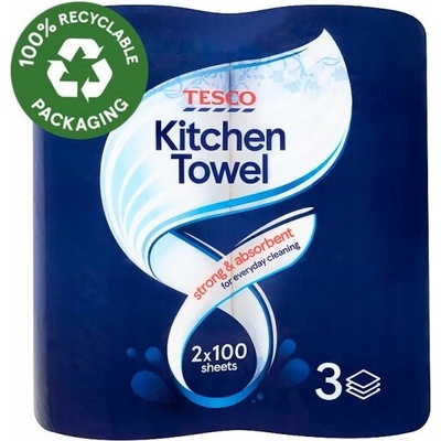 Tesco Kuchynské utierky 3 vrstvy 2 kotúče