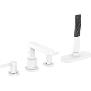 Hansgrohe Finoris - Смесител за ръба на ваната, монтаж с 4 отвора, sBox, матово бяло 76444700 (76444700)