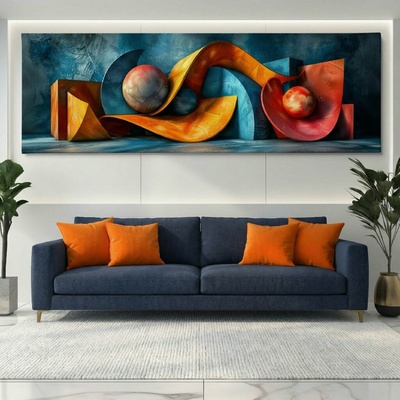 Obraz na plátně - Morseovy koule FeelHappy.cz Velikost obrazu (šířka x výška): 300 x 100 cm