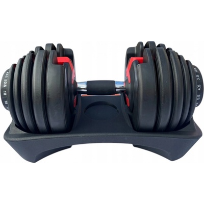 DrillSport Pokovené/gumované nastavitelné činky 1 x 24 kg