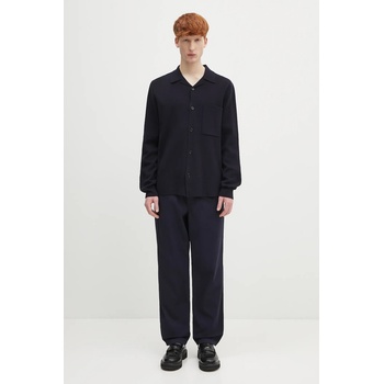 Norse Projects Вълнена жилетка Norse Projects Nicolai Merino Cotton Milano Jacket в тъмносиньо N45.0619. 7004 (N45.0619.7004)