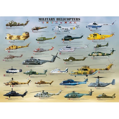 EUROGRAPHICS Vojenské helikoptéry XL 500 dielov