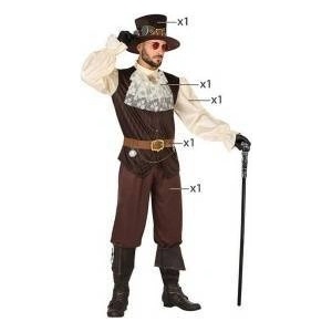 BigBuy Carnival Маскировъчен костюм за възрастни DISFRAZ STEAMPUNK M-L Steampunk Кафяв (5 Части) Размер M/L