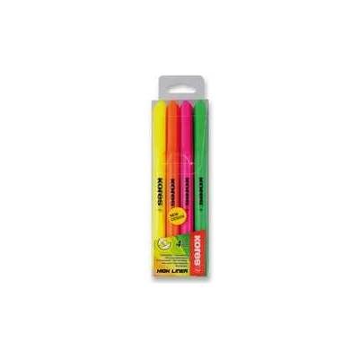 Zvýrazňovač Kores High Liner sada 4 farieb