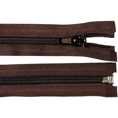 Pro Háčkování Spirálový zip No 5 dělitelný 30 cm čokoládově hnědý