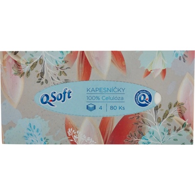 Q-Soft papírové kapesníčky 4-vrstvé 80 ks