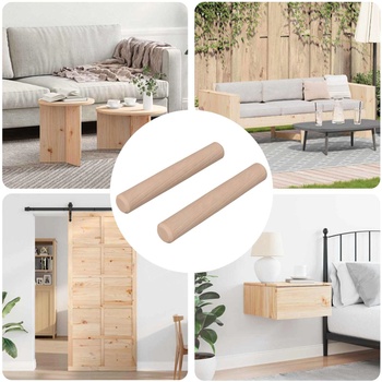 vidaXL Дървени дюбели 2 pcs Естествен Ø 6 x 40 мм Масивно дърво (864364)