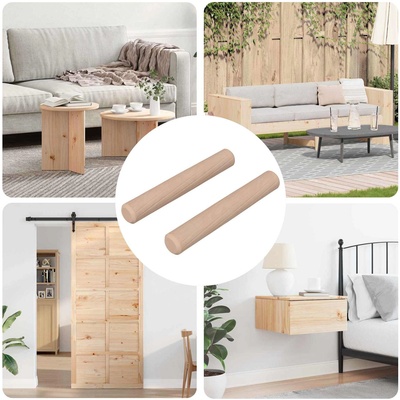 vidaXL Дървени дюбели 2 pcs Естествен Ø 6 x 40 мм Масивно дърво (864364)