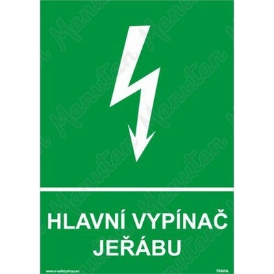 Hlavní vypínač jeřábu, plast 148 x 210 x 2 mm A5