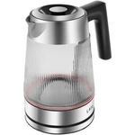 Lafe Crystal Glass, 1.8 L, 2200 W, стъкло, Inox-Transparent-Black, чайник (LAFCZA45187) Електрически кани