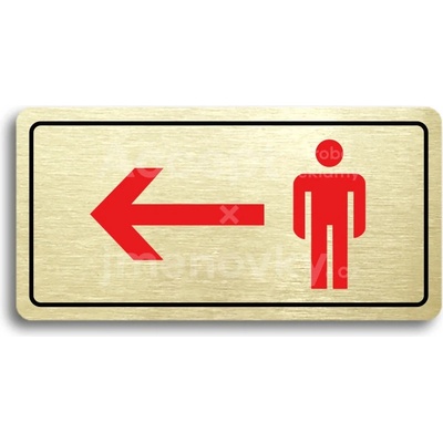 ACCEPT Piktogram WC MUŽI VLEVO - zlatá tabulka - barevný tisk