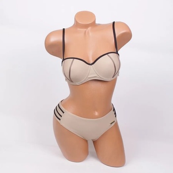 Image 1 of Бежов бански с ефектни ленти - чашка В