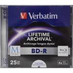 Verbatim BD-R BluRay диск, за архивиране, за отпечатване, M-DISC, 25GB, 4x, 1 диск, стандартен калъф, VERBATIM 43823 (43823)