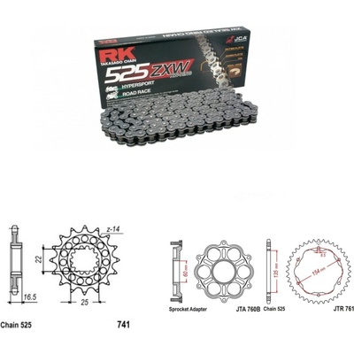 RK Racing Chain Řetězová sada Ducati 1200 Diavel 11-18