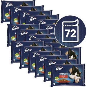 FELIX Капсули FELIX Fantastic с говеждо и пиле в желе 72 x 85 г