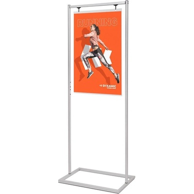 Jansen Display Plakátový stojan Decor se závěsnou kapsou A1, stříbrný