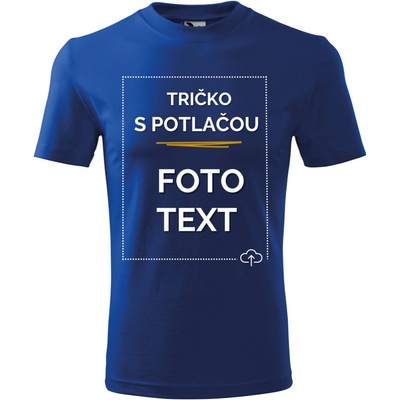 Tričko s potlačou modré