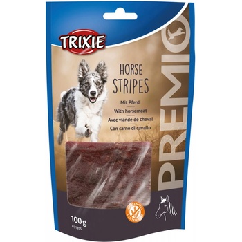 TRIXIE Premio Horse Stripes - Лакомство за кучета, вкусни ленти от конско месо, 100 гр