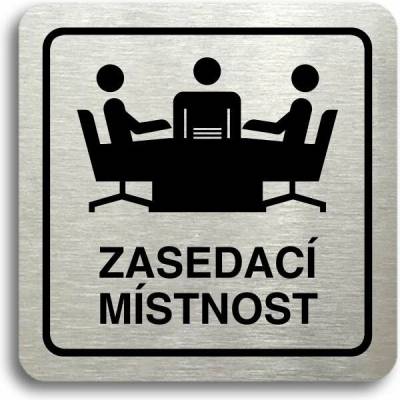 Accept Piktogram "zasedací místnost" (80 × 80 mm) (stříbrná tabulka - černý tisk)