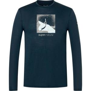super. natural Мъжка блуза с дълъг ръкав super. natural Almost Done L/S Longsleeve - Blueberry / Vintage Khaki / Fresh White (216-3994-0712)