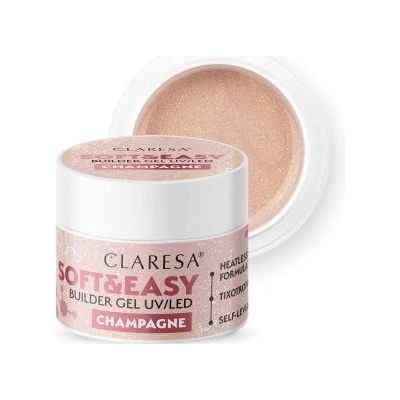 Claresa Nude UV/LED gél na nechty Soft & Easy Builder gel Champagne 12 g