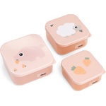 Done by Deer Tiny Farm Кутии за закуски, розови, 3 бр (1256871)